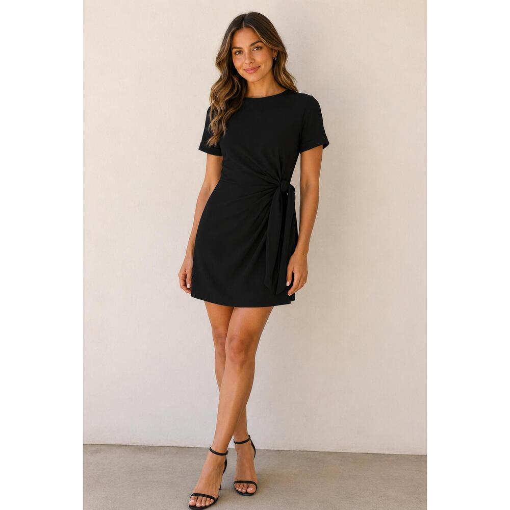 NEW BISHOP + YOUNG side tie beach dress in black